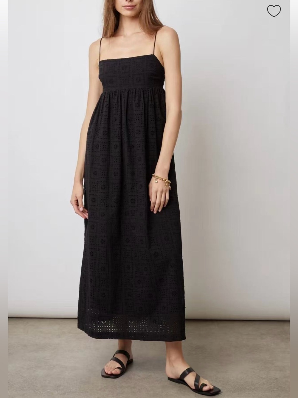 Rails Lucille Eyelet Maxi Dress Black Sea Eyelet Women’s Size S NWOT